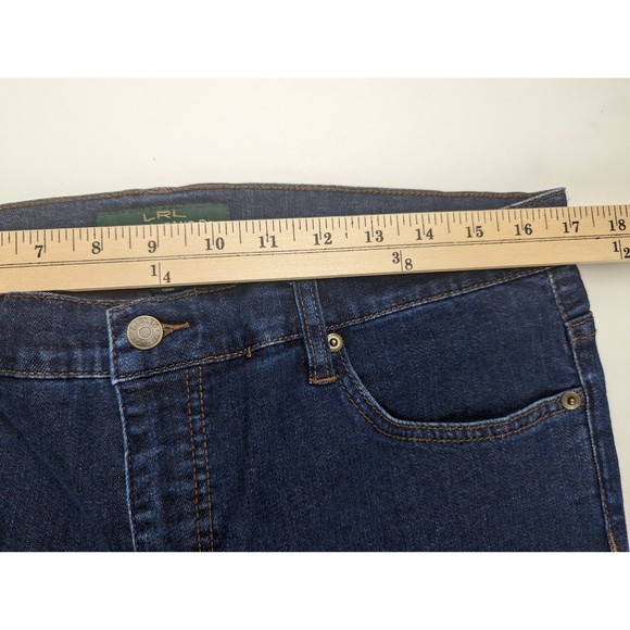 LRL Ralph Lauren Jeans Co Medium Wash Classic Straight Denim Jeans Plus Size 14 - Picture 7 of 10